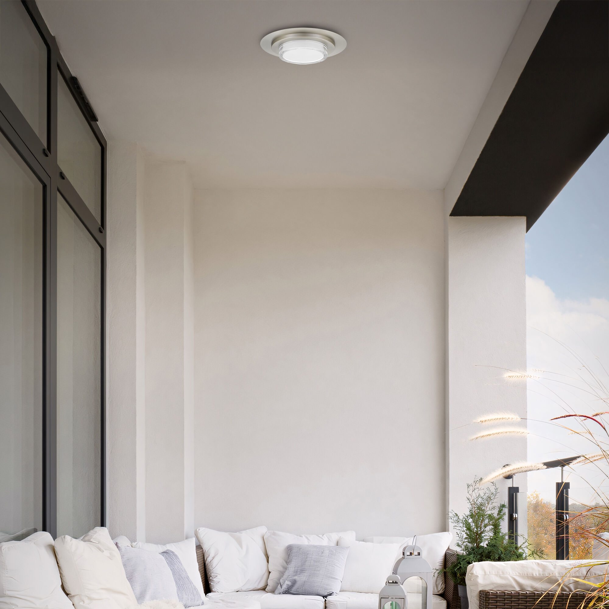 Plate LED 16 inch Brushed Stainless Steel Outdoor Flush Mount